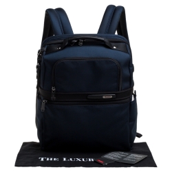 TUMI Blue Nylon and Leather Slim Solutions Backpack