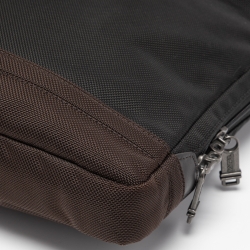 Pre Owned Tumi Black/Brown Nylon and Leather Burke Portfolio Slim Bag