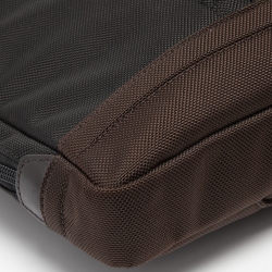 Pre Owned Tumi Black/Brown Nylon and Leather Burke Portfolio Slim Bag