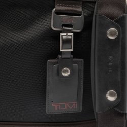 Pre Owned Tumi Black/Brown Nylon and Leather Burke Portfolio Slim Bag