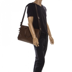 Tumi Brown Leather Seneca Slim Briefcase