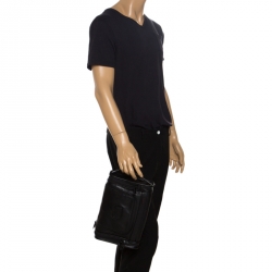 Pre Owned Tumi Black Leather Alpha II Hanging Travel Clutch