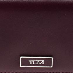 Pre Owned Tumi Burgundy Leather Card Case