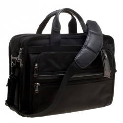 Pre Owned Tumi Black Nylon Expandable Portfolio Alpha Laptop Bag
