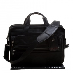 Pre Owned Tumi Black Nylon Expandable Portfolio Alpha Laptop Bag