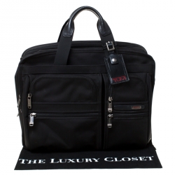 Tumi Black Nylon Alpha T-Pass Expandable Laptop Briefcase