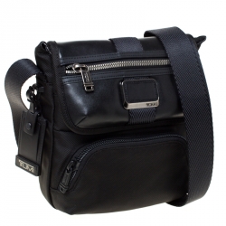 Tumi Black Nylon and Leather Alpha Bravo Braton Crossbody Bag