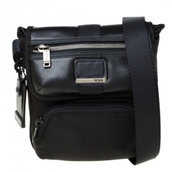 Tumi Black Nylon and Leather Alpha Bravo Braton Crossbody Bag