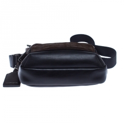 TUMI Brown/Black Leather Alpha Bravo Barstow Messenger Bag