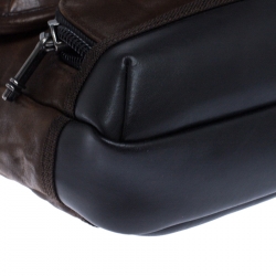 TUMI Brown/Black Leather Alpha Bravo Barstow Messenger Bag
