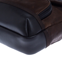 TUMI Brown/Black Leather Alpha Bravo Barstow Messenger Bag