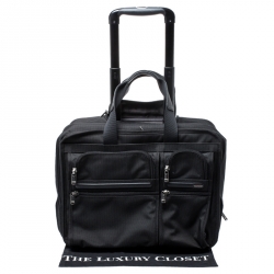 Tumi Black Canvas Alpha Compact Wheeled Brief Trolley