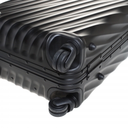 Pre Owned TUMI Black Aluminum 4 Wheel Short Trip Packing Case 19 Degrees Luggage 55