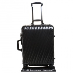 Pre Owned TUMI Black Aluminum 4 Wheel Short Trip Packing Case 19 Degrees Luggage 55