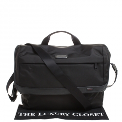 Pre Owned Tumi Black Nylon Alpha Flap Laptop Bag