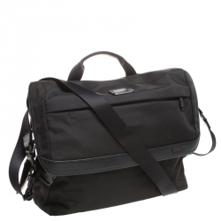 Pre Owned Tumi Black Nylon Alpha Flap Laptop Bag