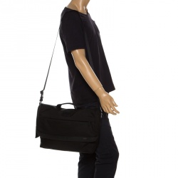 Pre Owned Tumi Black Nylon Alpha Flap Laptop Bag