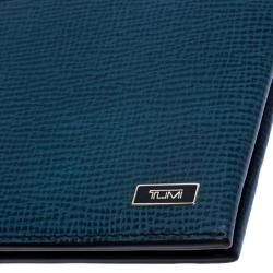 Tumi Blue ID Lock Leather Double Billfold Wallet