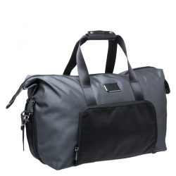 Pre Owned Tumi Grey/Black Nylon Alpha 2 Double Expansion Travel Duffel Bag