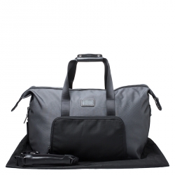 Pre Owned Tumi Grey/Black Nylon Alpha 2 Double Expansion Travel Duffel Bag