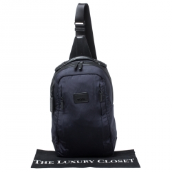 Pre Owned TUMI Navy Blue Nylon and Leather Sling Backpack