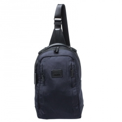 Pre Owned TUMI Navy Blue Nylon and Leather Sling Backpack