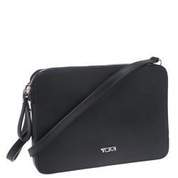 Tumi Black Leather Crossbody Bag 