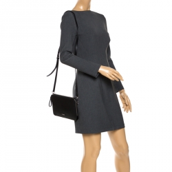 Tumi Black Leather Crossbody Bag 