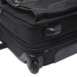 Tumi Black Nylon Alpha Deluxe Roller Briefcase