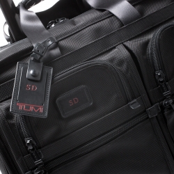 Tumi Black Nylon Alpha Deluxe Roller Briefcase
