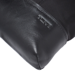 TUMI Black Nylon and Leather Messenger Bag