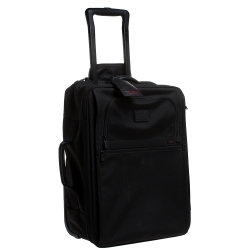 Pre Owned Tumi Black Nylon Alpha II 2 Wheel Luggage 50