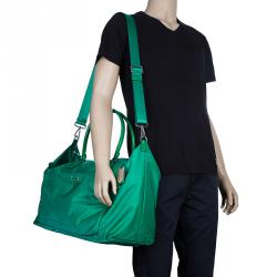 Pre Owned Tumi Green Nylon Voyageur Dublin Weekender Duffel Bag