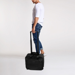 Pre Owned TUMI Black Nylon Deluxe 2 Wheeled Alpha Laptop Briefcase