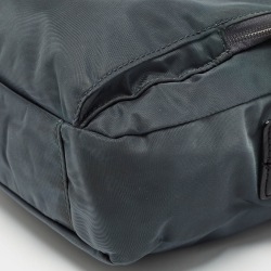 Pre Owned TUMI Grey/Black Nylon and Leather Messenger Bag