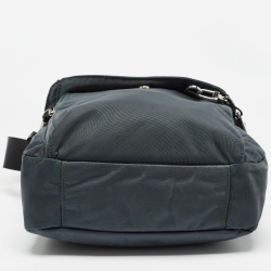 Pre Owned TUMI Grey/Black Nylon and Leather Messenger Bag