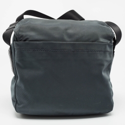 Pre Owned TUMI Grey/Black Nylon and Leather Messenger Bag