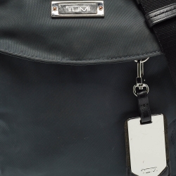 Pre Owned TUMI Grey/Black Nylon and Leather Messenger Bag