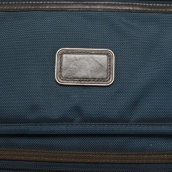 Pre Owned TUMI Blue/Brown Nylon and Leather Glenview Expandable Messenger Bag