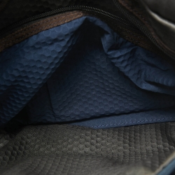 Pre Owned TUMI Blue/Brown Nylon and Leather Glenview Expandable Messenger Bag