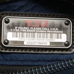 Pre Owned TUMI Blue/Brown Nylon and Leather Glenview Expandable Messenger Bag