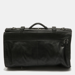 Pre Owned TUMI Black Leather G4 Tri Fold Garment Bag