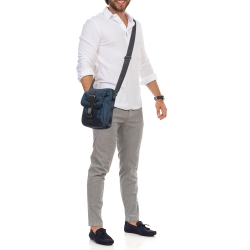 TUMI Navy Blue Nylon Alpha Bravo Junior Messenger Bag