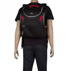 Pre Owned Tumi Black/Red Nylon and Leather Laptop Backpack