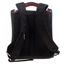 Pre Owned Tumi Black/Red Nylon and Leather Laptop Backpack