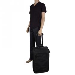 Pre Owned Tumi Black Nylon Ballistic Carry on Rolling Luggage