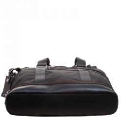 Pre Owned Tumi Black Canvas and Leather Alpha Bravo Earle Compact Brief