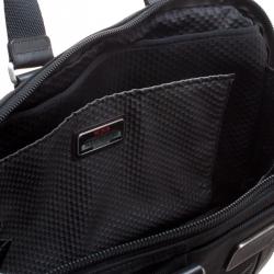 Pre Owned Tumi Black Canvas and Leather Alpha Bravo Earle Compact Brief