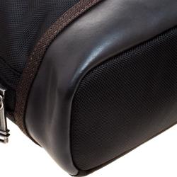 Pre Owned Tumi Black Canvas and Leather Alpha Bravo Earle Compact Brief