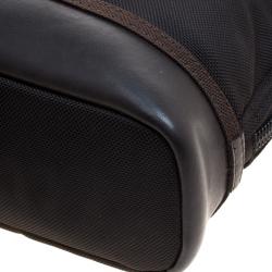 Pre Owned Tumi Black Canvas and Leather Alpha Bravo Earle Compact Brief